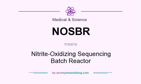 What does NOSBR mean? It stands for Nitrite-Oxidizing Sequencing Batch Reactor