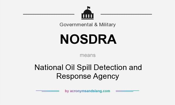 What does NOSDRA mean? It stands for National Oil Spill Detection and Response Agency