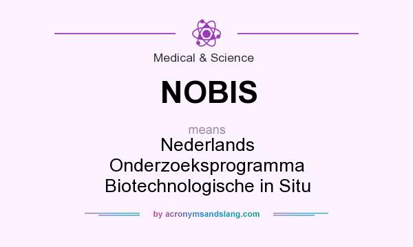What does NOBIS mean? It stands for Nederlands Onderzoeksprogramma Biotechnologische in Situ