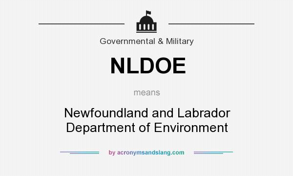 What does NLDOE mean? It stands for Newfoundland and Labrador Department of Environment