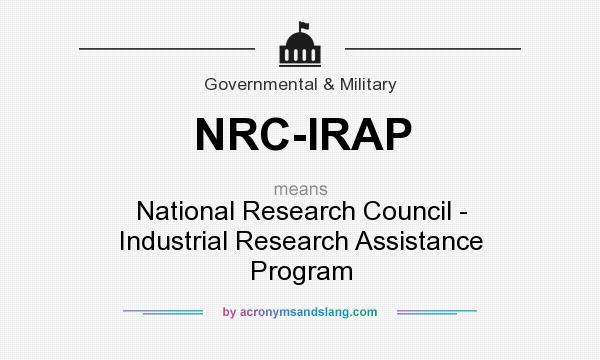 What does NRC-IRAP mean? It stands for National Research Council - Industrial Research Assistance Program