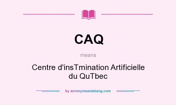 What does CAQ mean? It stands for Centre d`insTmination Artificielle du QuTbec