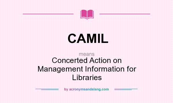 What does CAMIL mean? It stands for Concerted Action on Management Information for Libraries