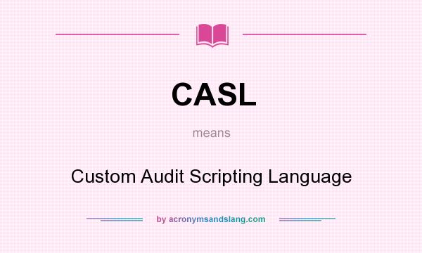 What does CASL mean? It stands for Custom Audit Scripting Language