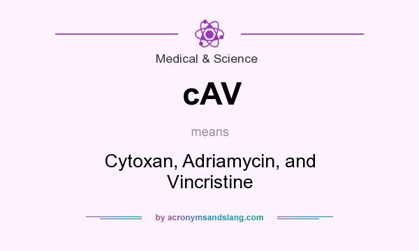 What does cAV mean? It stands for Cytoxan, Adriamycin, and Vincristine