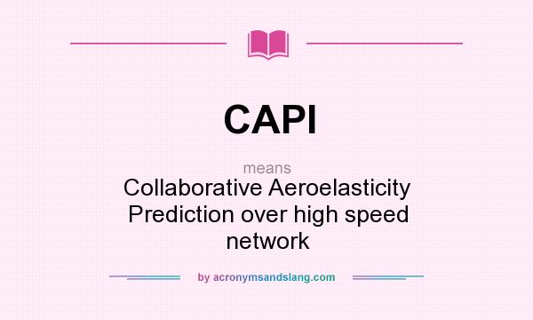 What does CAPI mean? It stands for Collaborative Aeroelasticity Prediction over high speed network