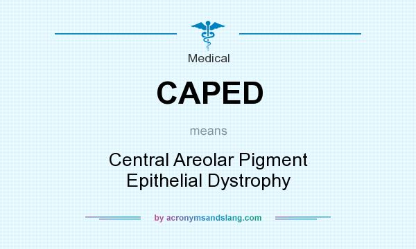 What does CAPED mean? It stands for Central Areolar Pigment Epithelial Dystrophy