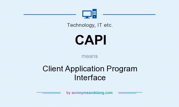 What does CAPI mean? It stands for Client Application Program Interface