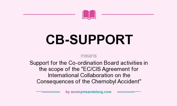 What does CB-SUPPORT mean? It stands for Support for the Co-ordination Board activities in the scope of the EC/CIS Agreement for International Collaboration on the Consequences of the Chernobyl Accident