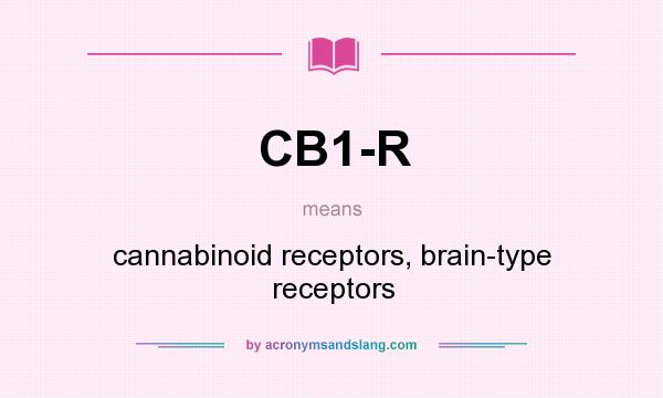 What does CB1-R mean? It stands for cannabinoid receptors, brain-type receptors