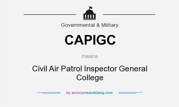 What does CAPIGC mean? It stands for Civil Air Patrol Inspector General College