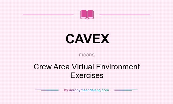 What does CAVEX mean? It stands for Crew Area Virtual Environment Exercises
