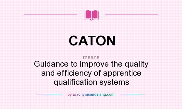 What does CATON mean? It stands for Guidance to improve the quality and efficiency of apprentice qualification systems