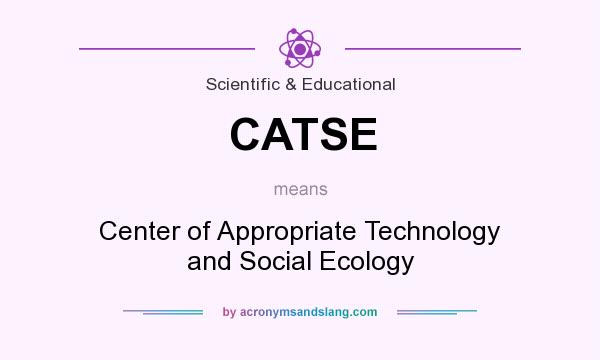 What does CATSE mean? It stands for Center of Appropriate Technology and Social Ecology