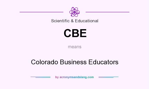 What does CBE mean? It stands for Colorado Business Educators