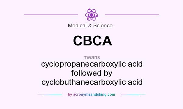What does CBCA mean? It stands for cyclopropanecarboxylic acid followed by cyclobuthanecarboxylic acid