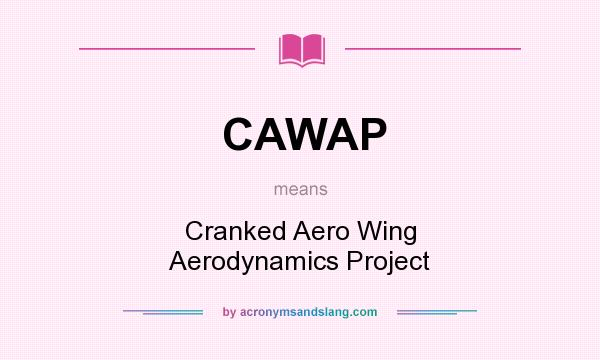 What does CAWAP mean? It stands for Cranked Aero Wing Aerodynamics Project