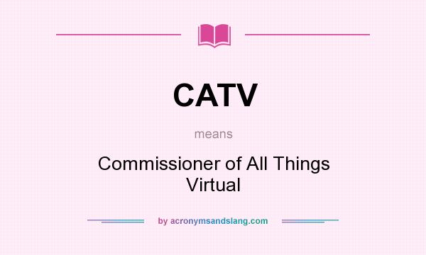 What does CATV mean? It stands for Commissioner of All Things Virtual