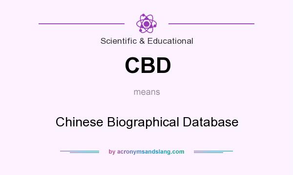 What does CBD mean? It stands for Chinese Biographical Database