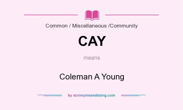 What does CAY mean? It stands for Coleman A Young