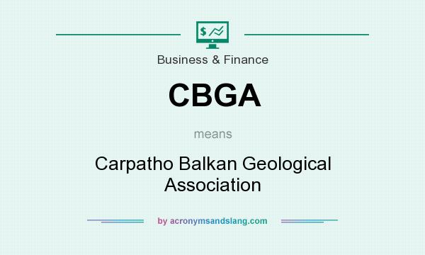 What does CBGA mean? It stands for Carpatho Balkan Geological Association