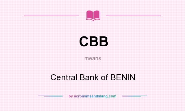 What does CBB mean? It stands for Central Bank of BENIN