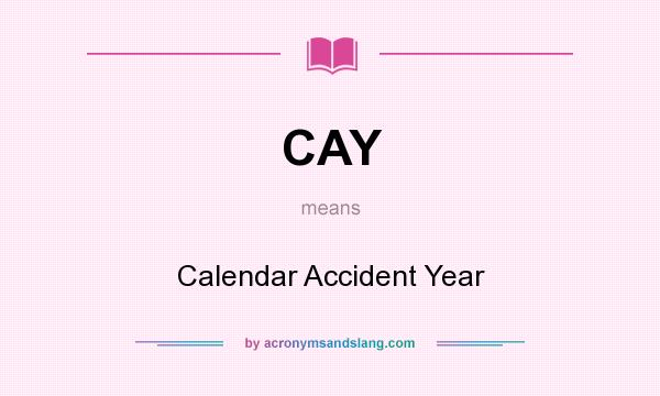 What does CAY mean? It stands for Calendar Accident Year