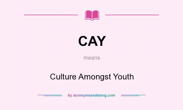 What does CAY mean? It stands for Culture Amongst Youth