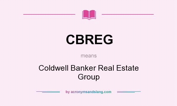 What does CBREG mean? It stands for Coldwell Banker Real Estate Group