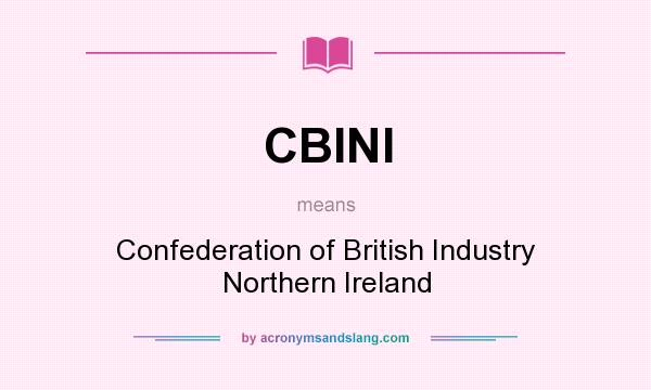 What does CBINI mean? It stands for Confederation of British Industry Northern Ireland