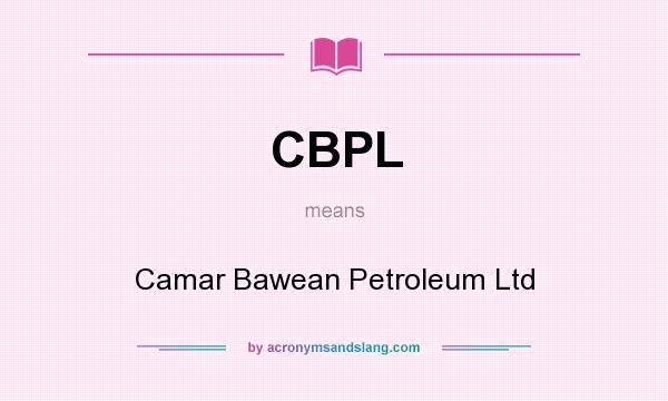 What does CBPL mean? It stands for Camar Bawean Petroleum Ltd