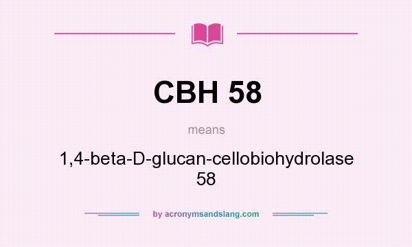 What does CBH 58 mean? It stands for 1,4-beta-D-glucan-cellobiohydrolase 58