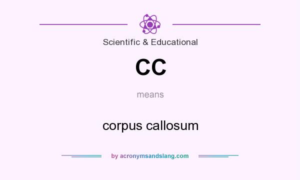 What does CC mean? It stands for corpus callosum