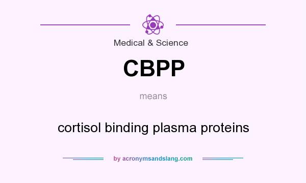 What does CBPP mean? It stands for cortisol binding plasma proteins