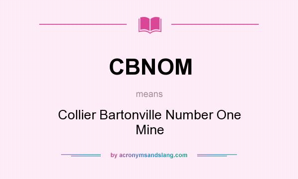 What does CBNOM mean? It stands for Collier Bartonville Number One Mine