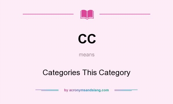 What does CC mean? It stands for Categories This Category