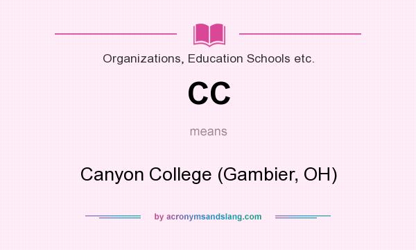 What does CC mean? It stands for Canyon College (Gambier, OH)