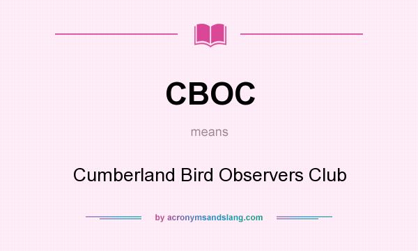 What does CBOC mean? It stands for Cumberland Bird Observers Club