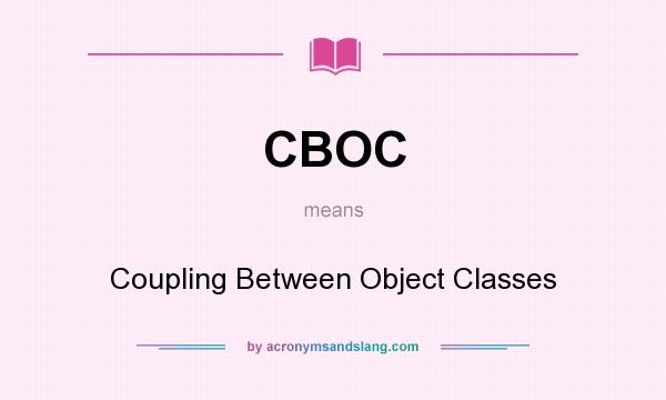 What does CBOC mean? It stands for Coupling Between Object Classes