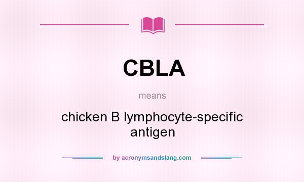What does CBLA mean? It stands for chicken B lymphocyte-specific antigen