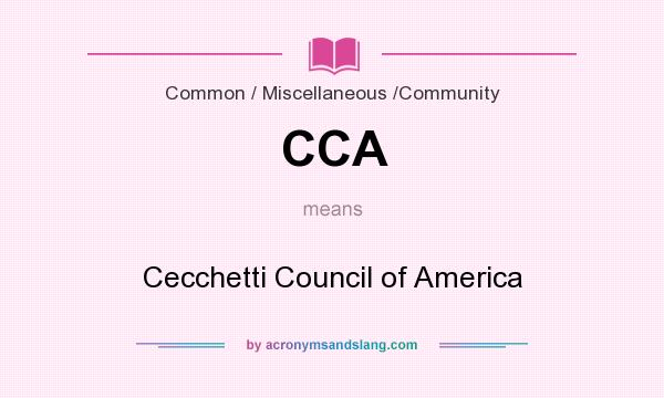What does CCA mean? It stands for Cecchetti Council of America