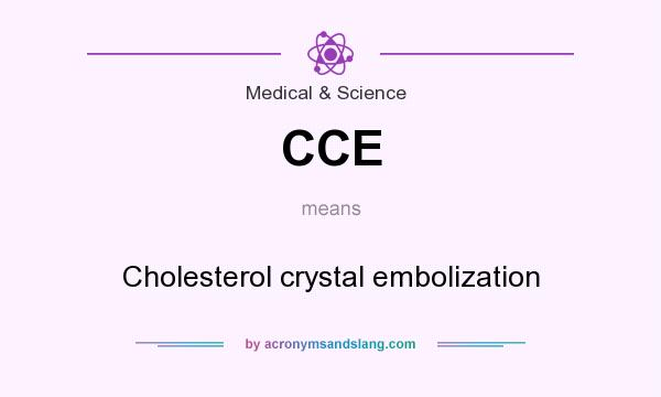 What does CCE mean? It stands for Cholesterol crystal embolization
