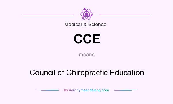 What does CCE mean? It stands for Council of Chiropractic Education