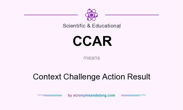 What does CCAR mean? It stands for Context Challenge Action Result