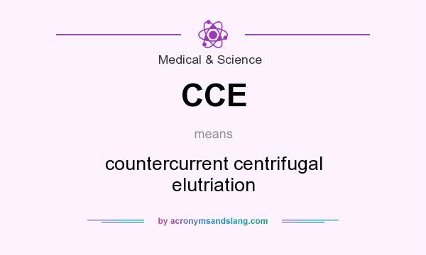 What does CCE mean? It stands for countercurrent centrifugal elutriation
