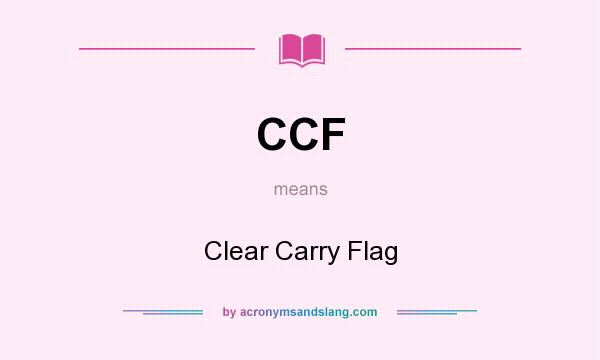 What does CCF mean? It stands for Clear Carry Flag