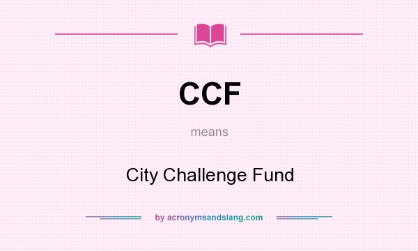 What does CCF mean? It stands for City Challenge Fund
