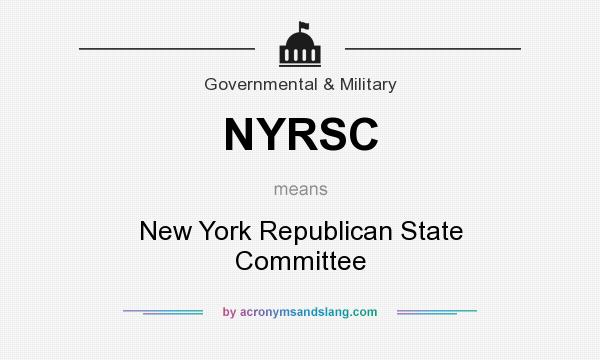 What does NYRSC mean? It stands for New York Republican State Committee