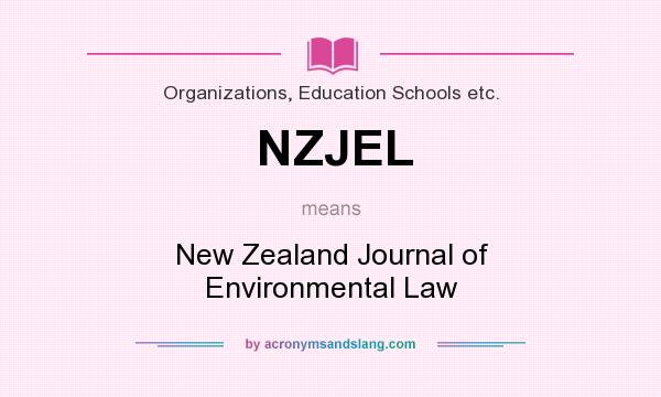 What does NZJEL mean? It stands for New Zealand Journal of Environmental Law