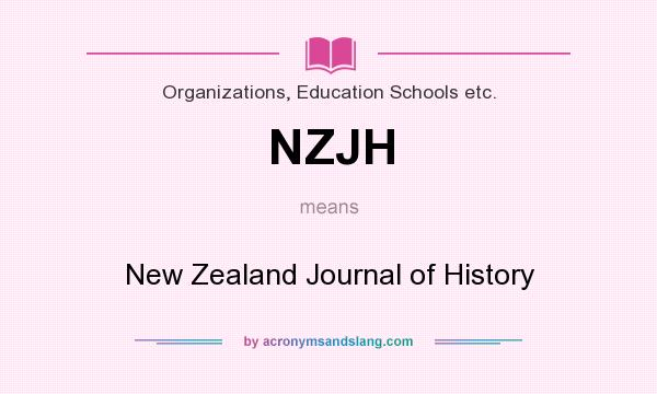 What does NZJH mean? It stands for New Zealand Journal of History